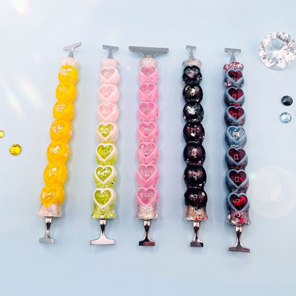 Resin Craft Ideas - Neuer Herzförmiger Diamant-Malerei-Stift aus glänzendem Kunstharz,