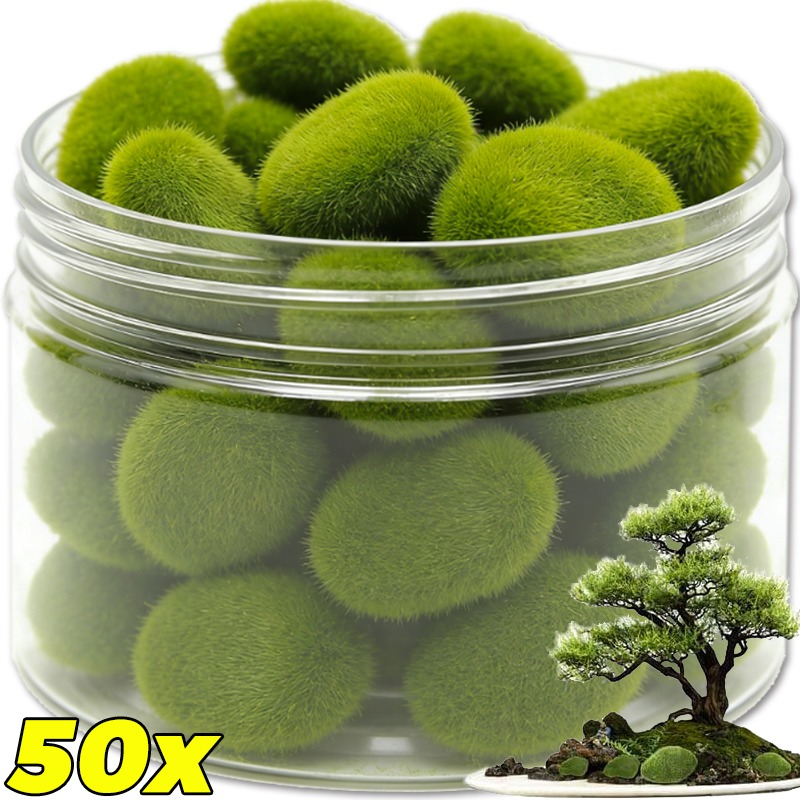 Terrarium Moss Art - 50/5 Stück Künstliche Schaumstoff-Moossteine, gefälschte grüne