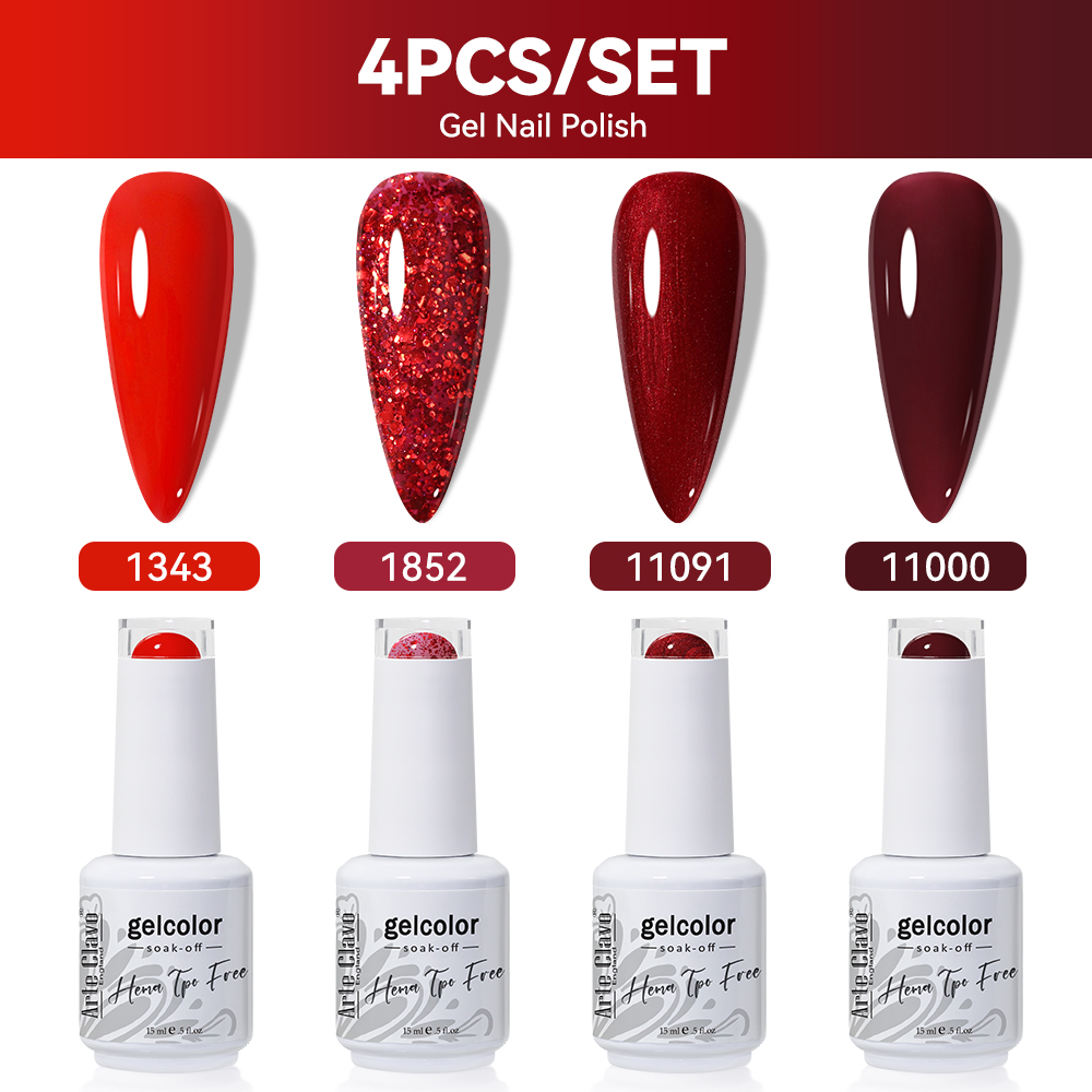 Resin Glitter Pack - Arte Clavo 4 Stück/Set Gel-Nagellack 15ml