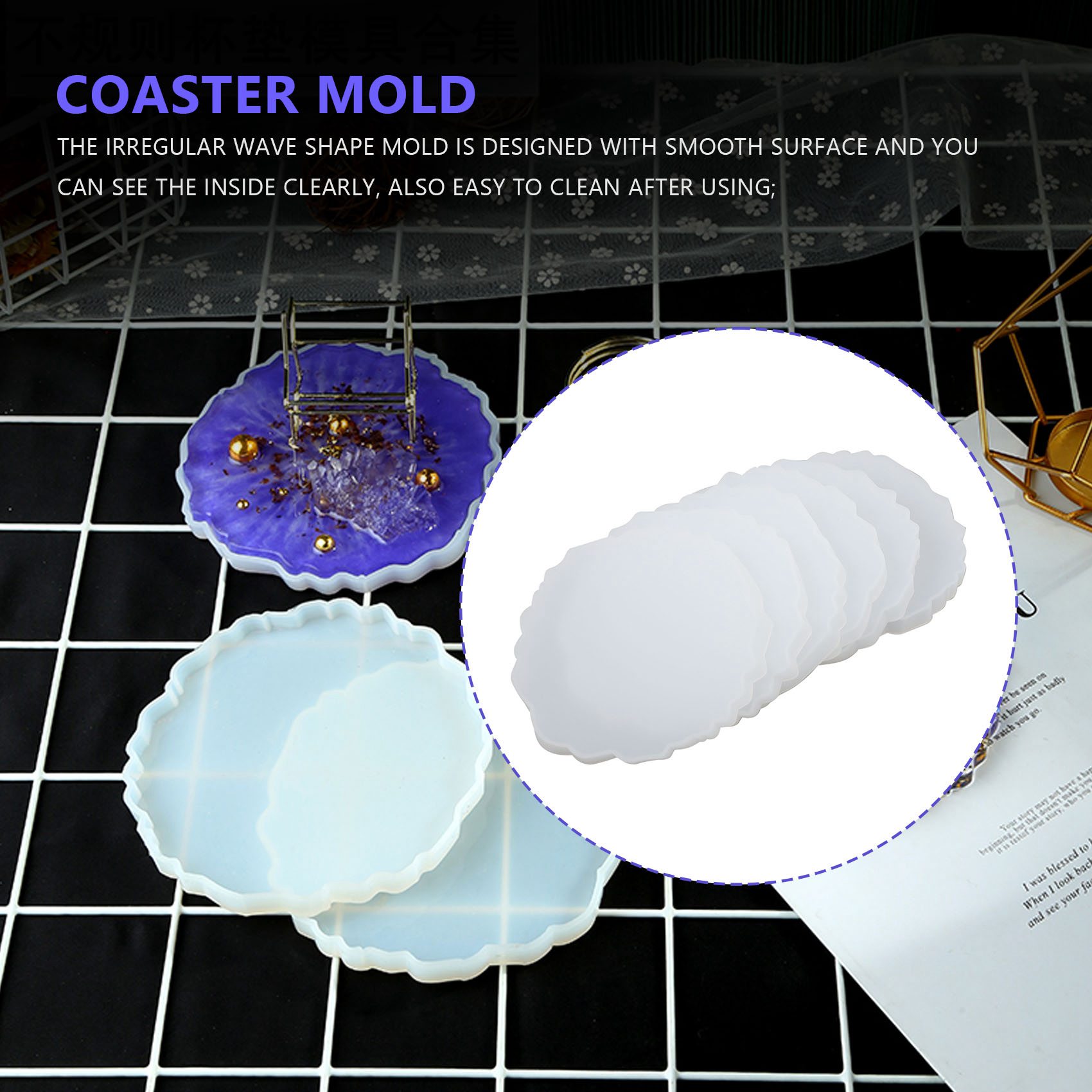 A58Z 6-teilige Harzuntersetzer – Geode Mold Silicone Bewertung und Preis